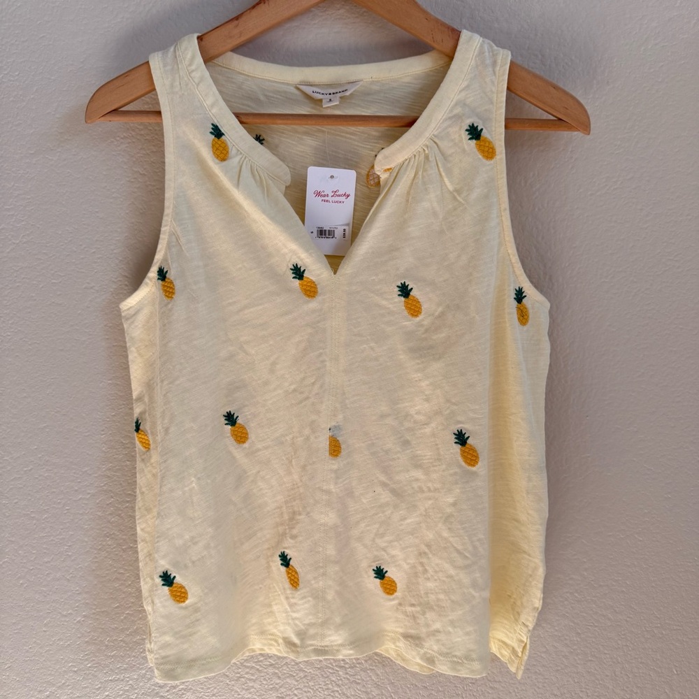 Lucky Brand Pineapple Tank Top Size S